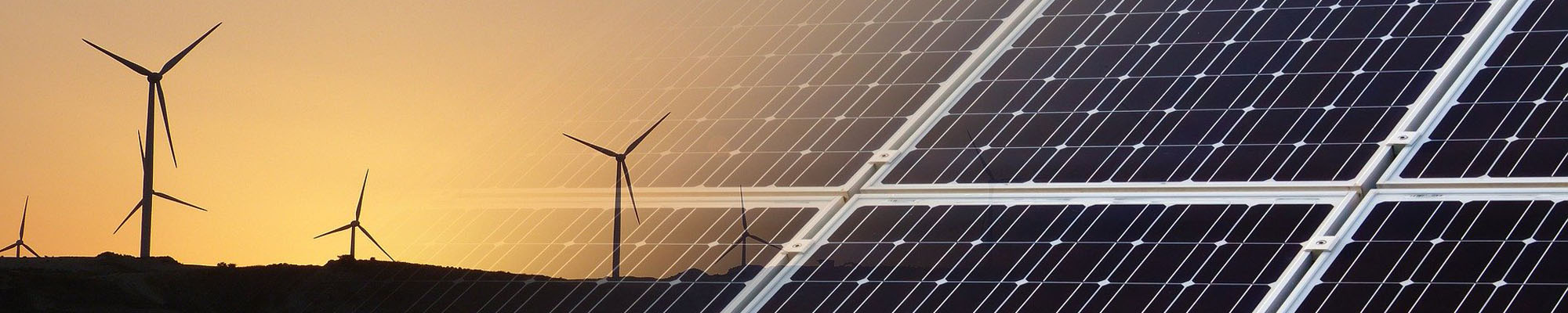 solar panels and wind turbines